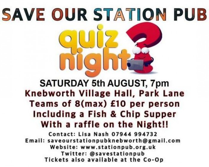 5th Aug: Station Pub Quiz Night, Knebworth