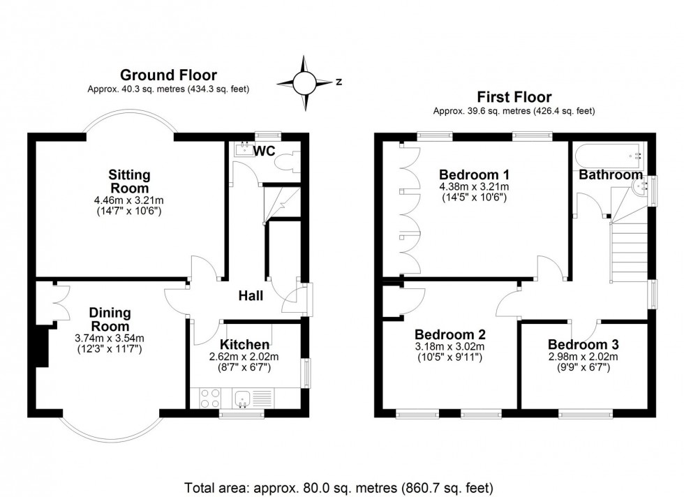 Floorplan for Melbourne Court, Welwyn Garden City, Hertfordshire, AL8