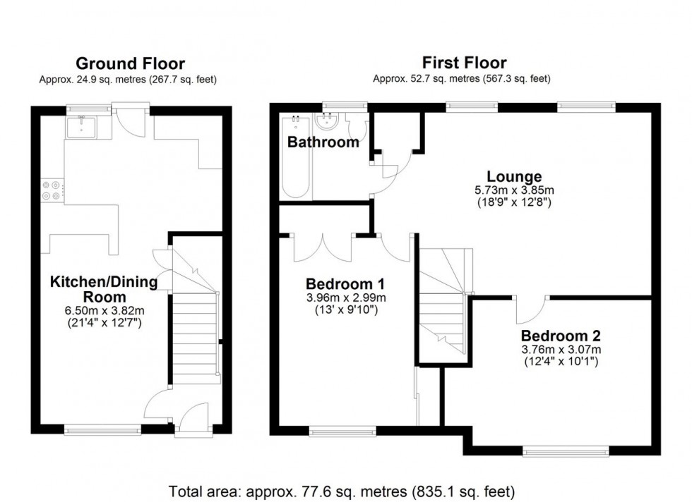 Floorplan for Beauchamps, Welwyn Garden City, Hertfordshire, AL7