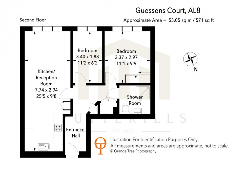 Floorplan for Guessens Court, Welwyn Garden City, Hertfordshire, AL8