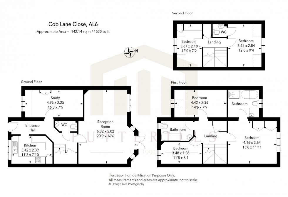 Floorplan for Cob Lane Close, Digswell, Welwyn, Hertfordshire, AL6