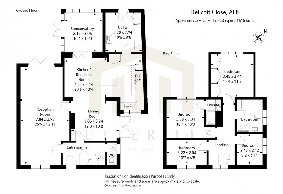 Floorplan for Dellcott Close, West Side, Welwyn Garden City, Hertfordshire, AL8