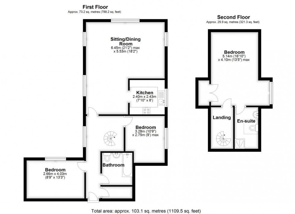 Floorplan for Rear of 93/95 Bancroft, Hitchin