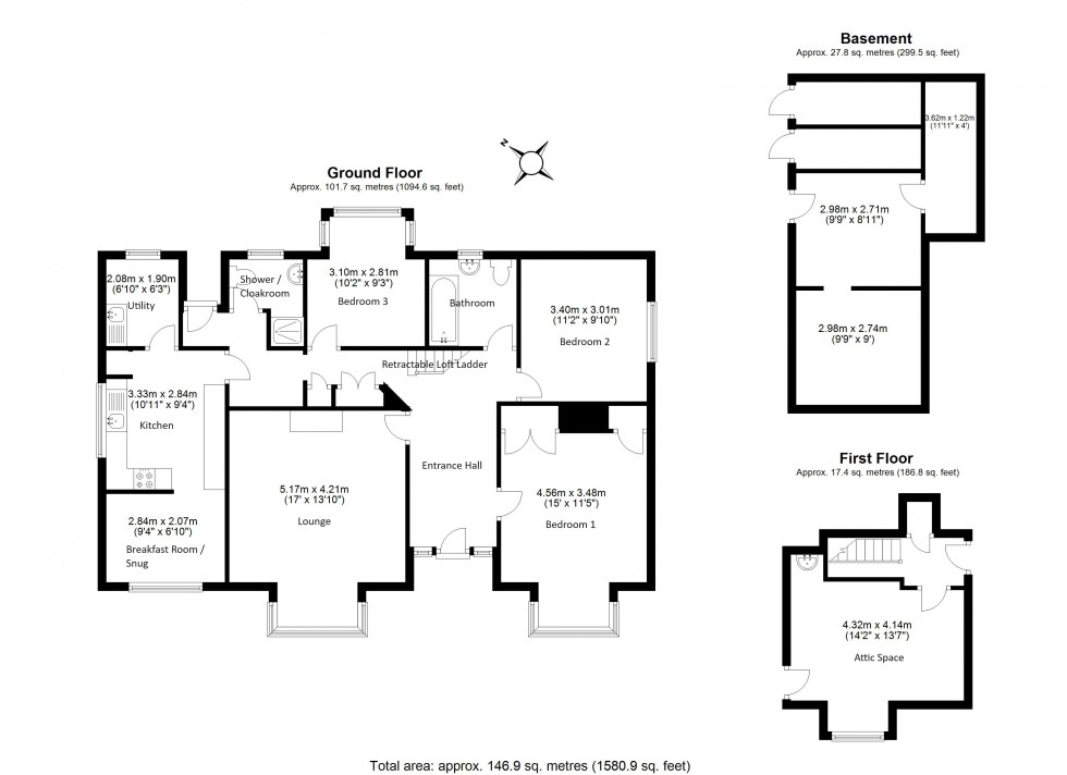Floorplan for Oaklands, Welwyn, Hertfordshire