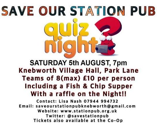 5th Aug: Station Pub Quiz Night, Knebworth