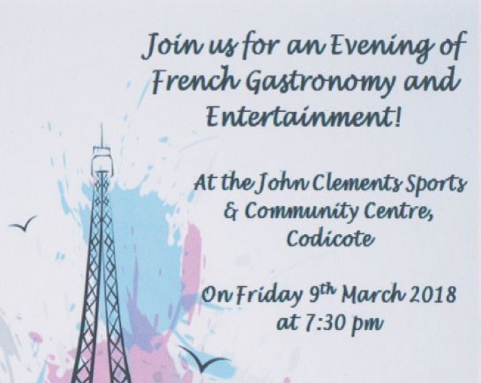 9th March: French Evening, John Clements Centre, Codicote